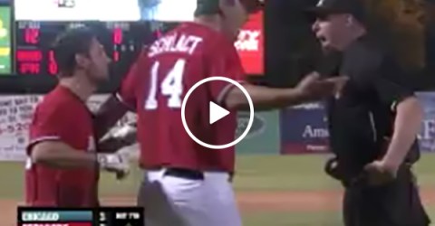 Baseball Player Gets Thrown Out of Game and Puts Trash Can on Field