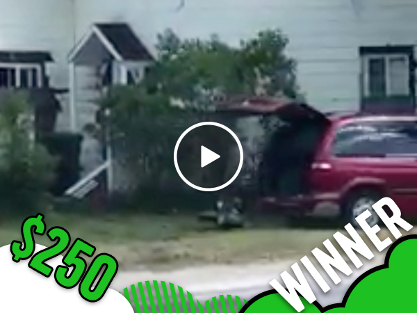 Redneck lawn mower pulled by mini van, genius... (Video)