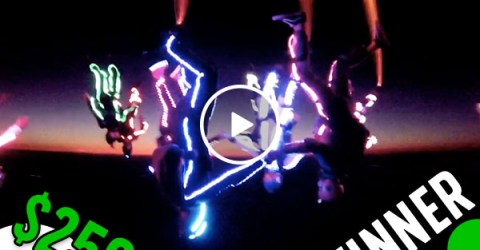 Awesome LED night time skydive (Video)