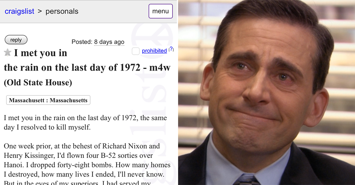 Man’s incredibly powerful Craigslist ‘Missed Connections’ ad will