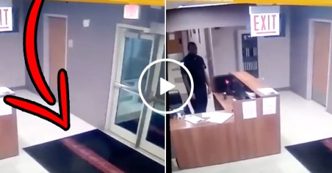 Security guard sees a ghost, catches it on video surveillance (Video)