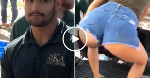 Sister twerks at a crowded tailgate, her brother seems slightly less than pleased (Video)