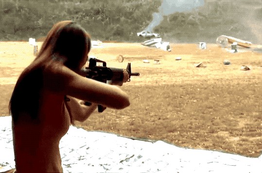 Naked girl shooting