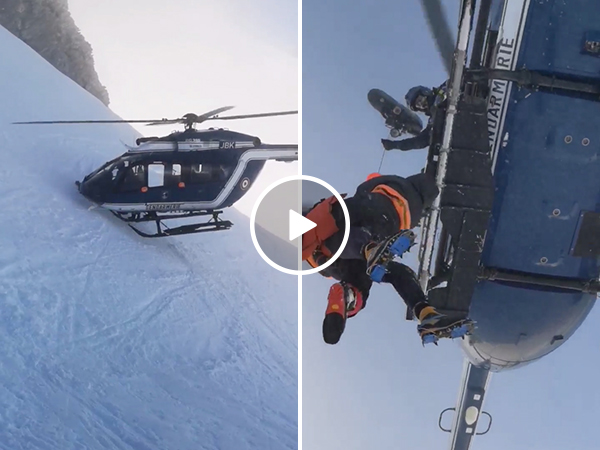 Helicopter pilot makes a daring landing to rescue skier in French Alps