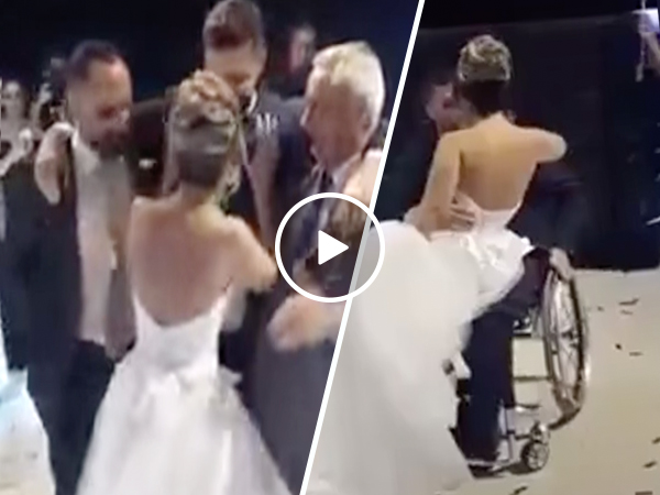 600px x 450px - Wedding Dance Wheelchair Groom Help from Friends Stand Video theChive