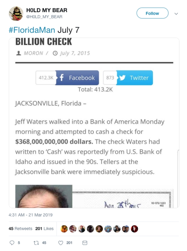 The Florida Man birthday meme is just fantastic