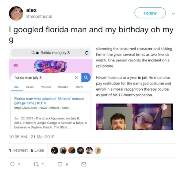 Florida Man Math The Florida Man birthday meme is just fantastic