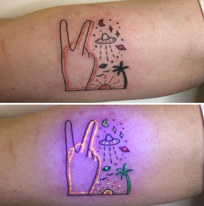 Epic ultraviolet tattoos that are a bright new future