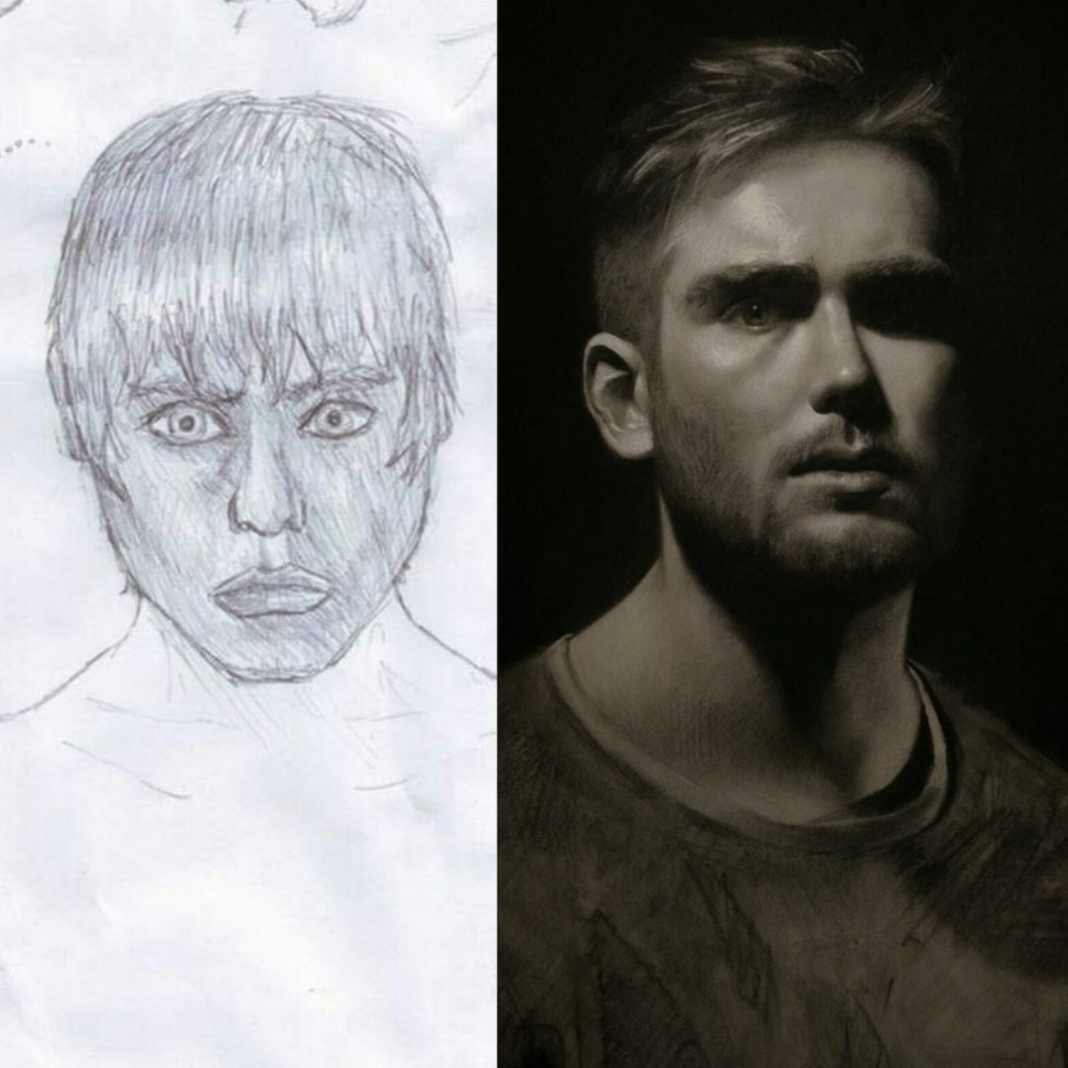 Artists Recreate Old Pieces Of Their Work, And The Progress Is Insane