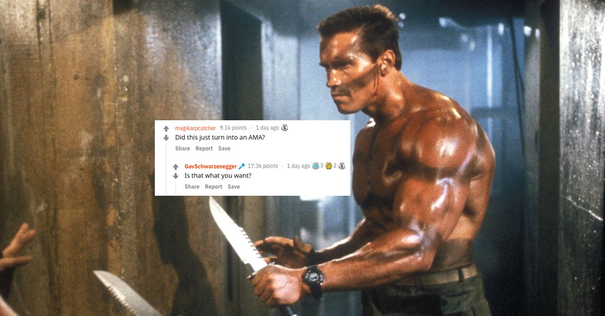 Arnold Schwarzenegger reveals scene cut from Commando on Reddit