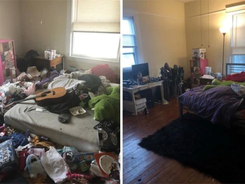 messy room before and after