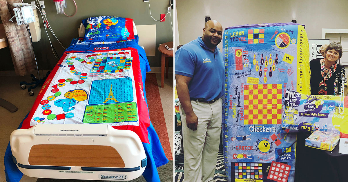 Man creates bed sheet board games for children in hospitals theCHIVE