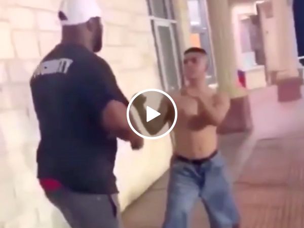 Tiny idiot talks sh*t to the wrong bouncer (Video)