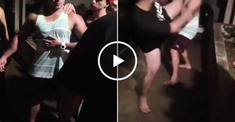 Douchebag talks sh*t to the wrong guy, gets a face full of karma (Video)