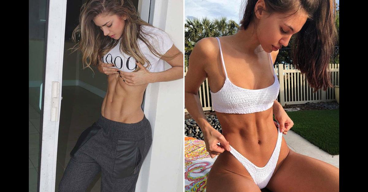 Gallery of fit women showing off their washboard abs.