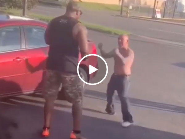 If you talk sh*t to a man 8x your size, you're going to have a bad time (Video)