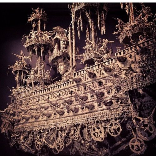 ghost ship takes 15 months of hand carved details by insane artist jason stieva 2 Ghost Ship takes 14 months of hand carved details by insane artist: Jason Stieva (22 Photos)