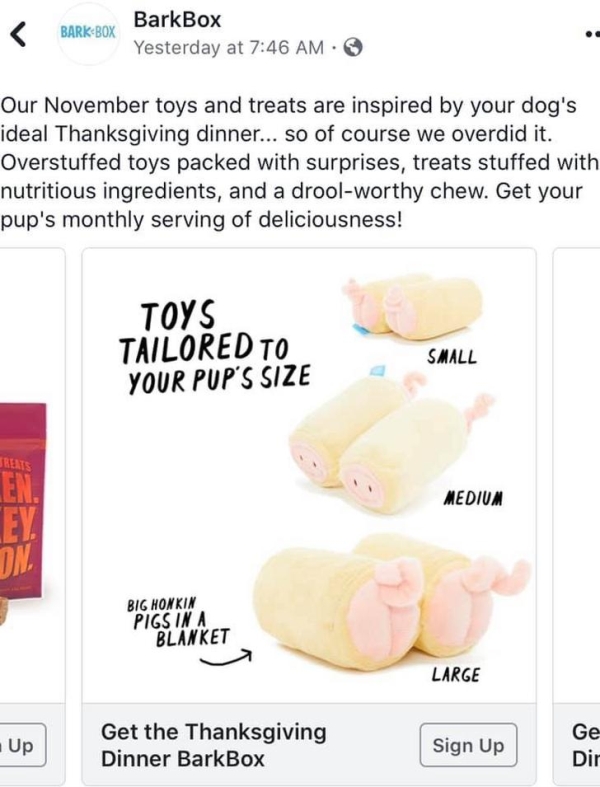 Bark box pigs in a blanket