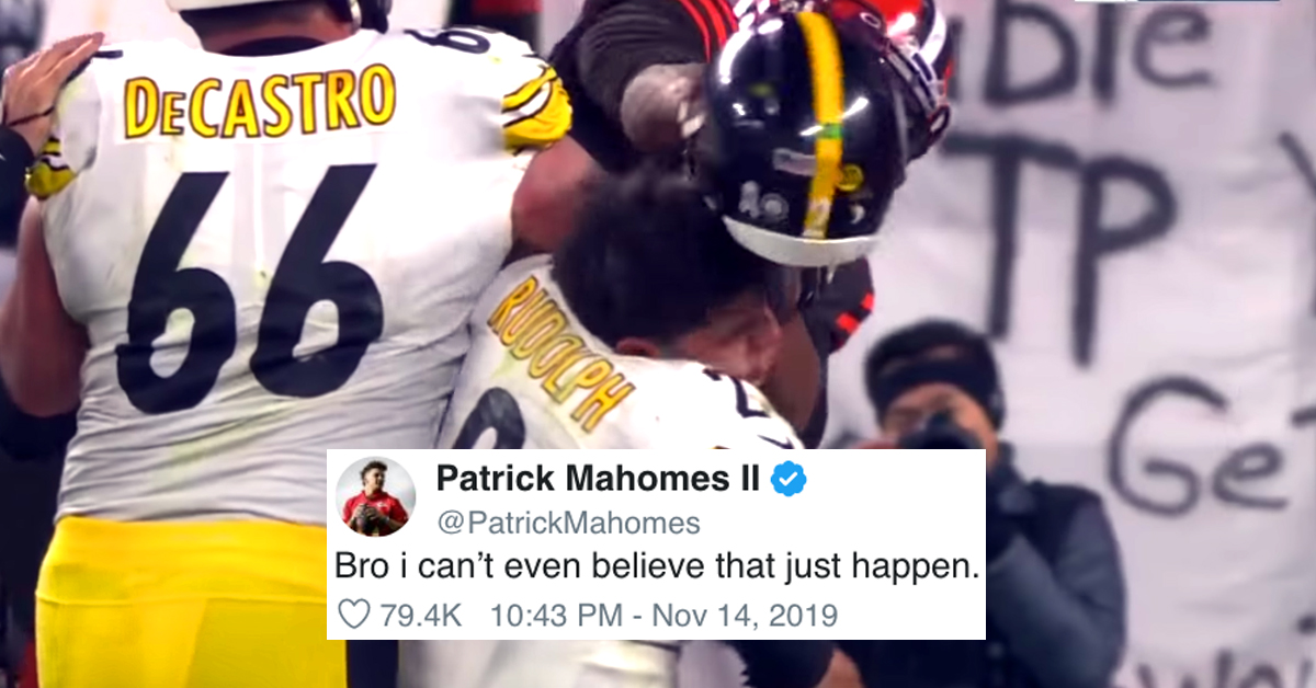 Patrick Mahomes, JJ Watt React to Myles Garrett Mason Rudolph