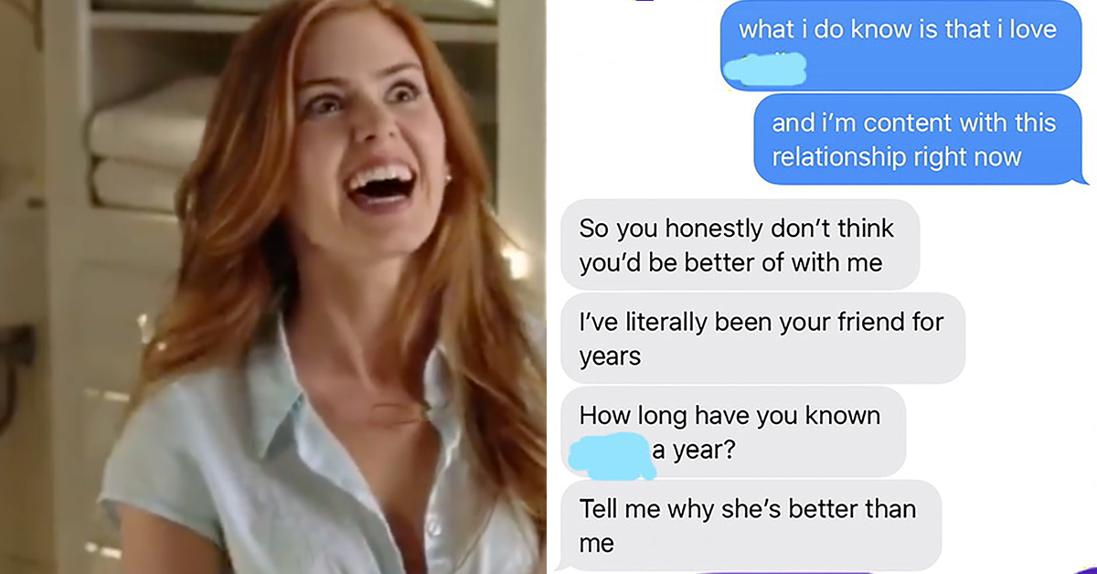 Insane girl throws tantrum when a guy won't breakup with his GF