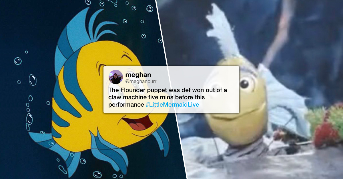 'The Little Mermaid Live!' Flounder puppet was hard to look at...