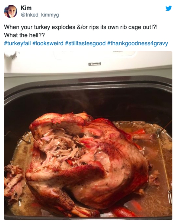 Tweets from people sharing the worst Thanksgiving fails
