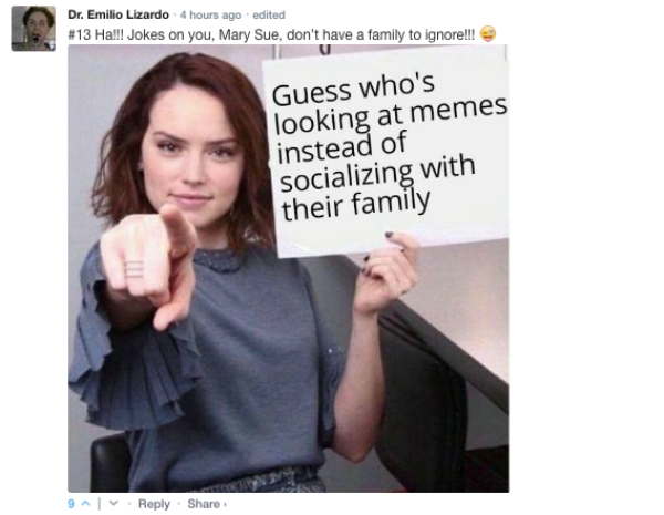 A silly & perfectly crafted bunch of fun comments