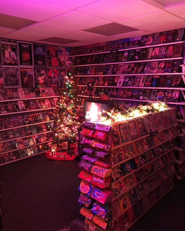 Nick Collins has nostalgically recreated Blockbuster in his basement