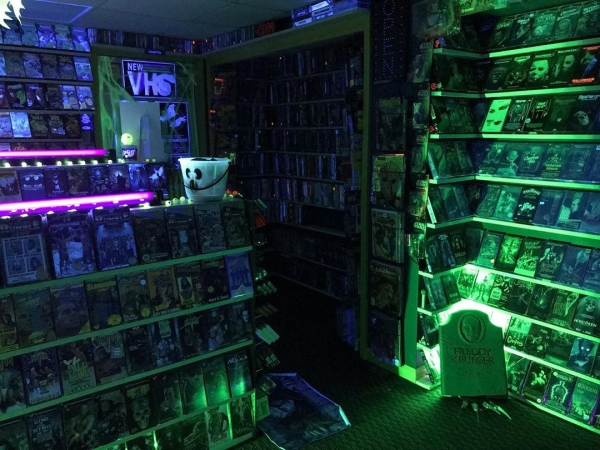 Nick Collins has nostalgically recreated Blockbuster in his basement