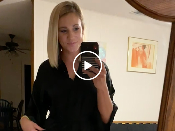 Hot Blonde Takes Off Her Silk Robe To Reveal Black Lingerie