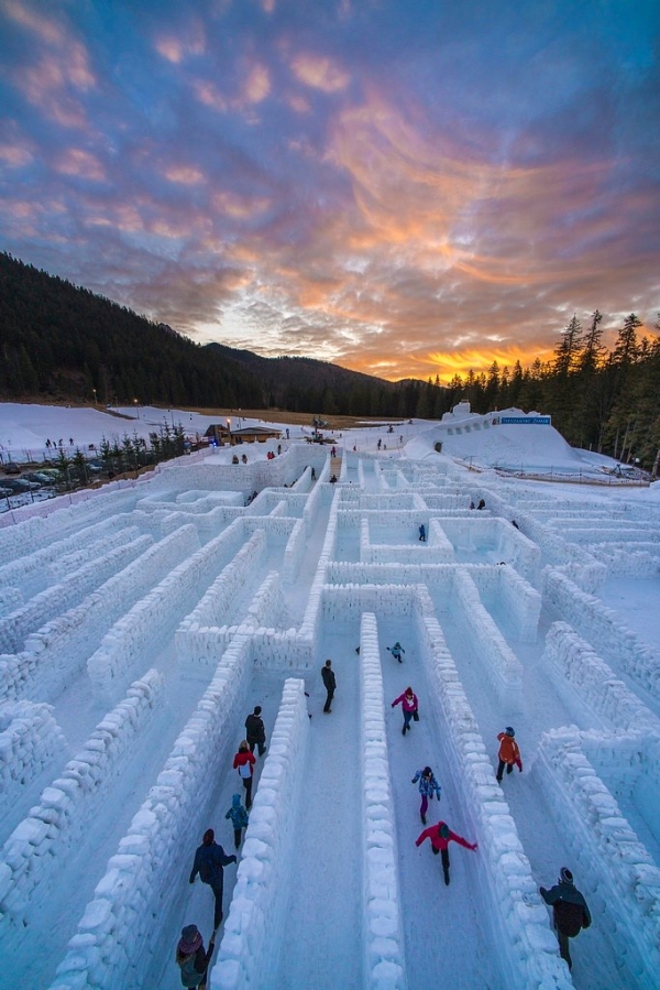 The World's Largest Snow Labyrinth Is Quite The Sight