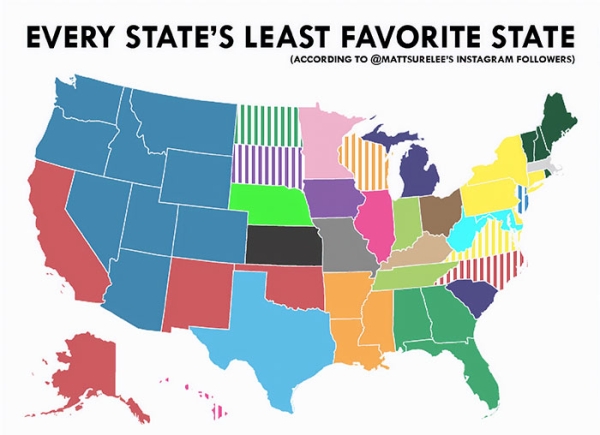 Which state every state hates the most (8 Photos)