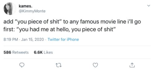 Film Famous Quotes Ruined Twitter2 Any famous movie line + “you piece of s***” = Gold (21 Photos and GIFs)