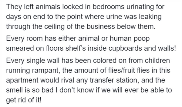 Landlord shares the horrific aftermath of a tenant