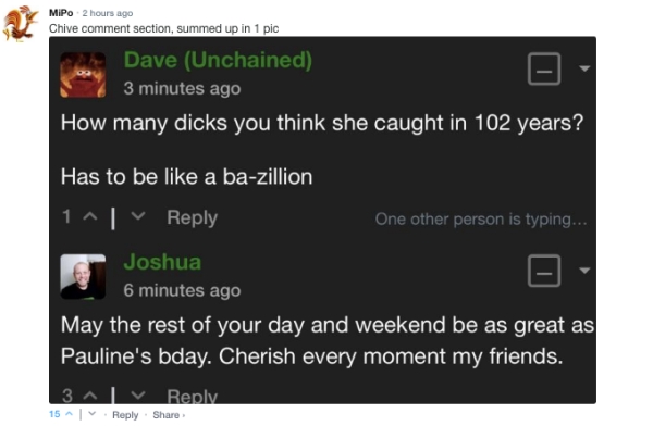 Another week of the funniest comments section in the world