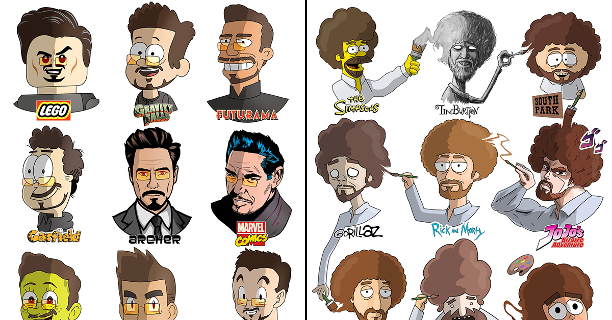 Artist reimagines celebs as popular cartoon characters