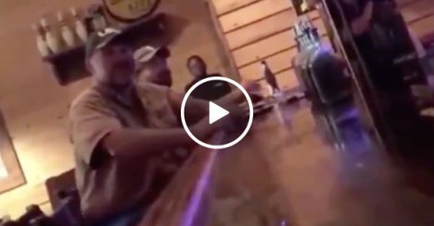 Drunk, unruly bar patron gets punched into another universe (Video)
