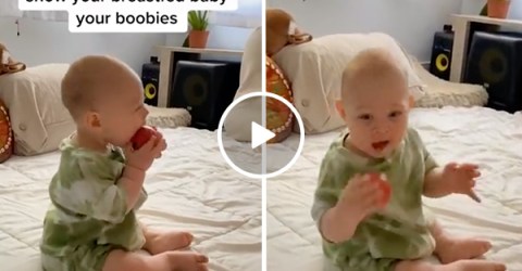 Moms flash their breastfeeding babies and their reactions are priceless (Video)