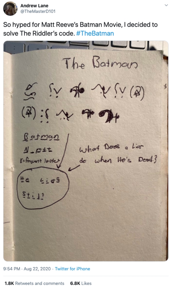 The Riddler's riddle from The Batman trailer has been deciphered
