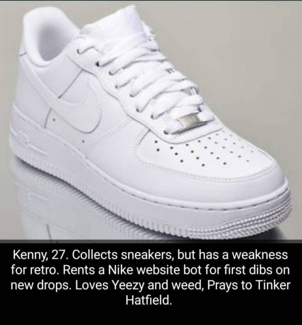 person by the shoes they wear 