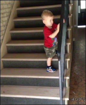 Boy-climbs-down-stairs-premature-celebration.gif