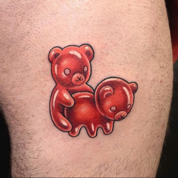 Blue gummy bear  Artist  Drop the ink tattoo  Facebook