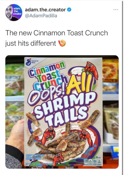 Man finds... shrimp (??) in Cinnamon Toast Crunch