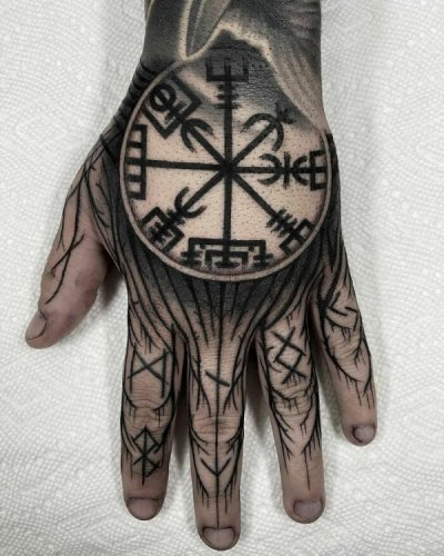 Viking hand tattoo