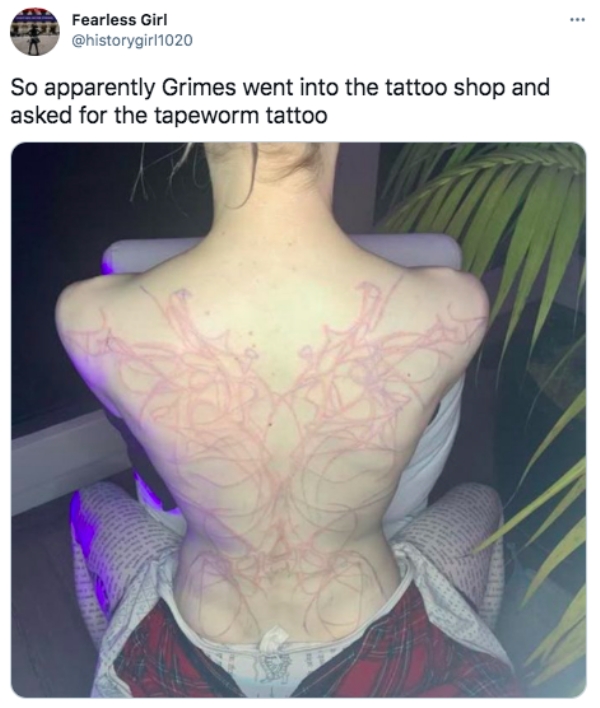 New Grimes' tattoo 🤍⚔️🫀🪐🌬 : r/Grimes