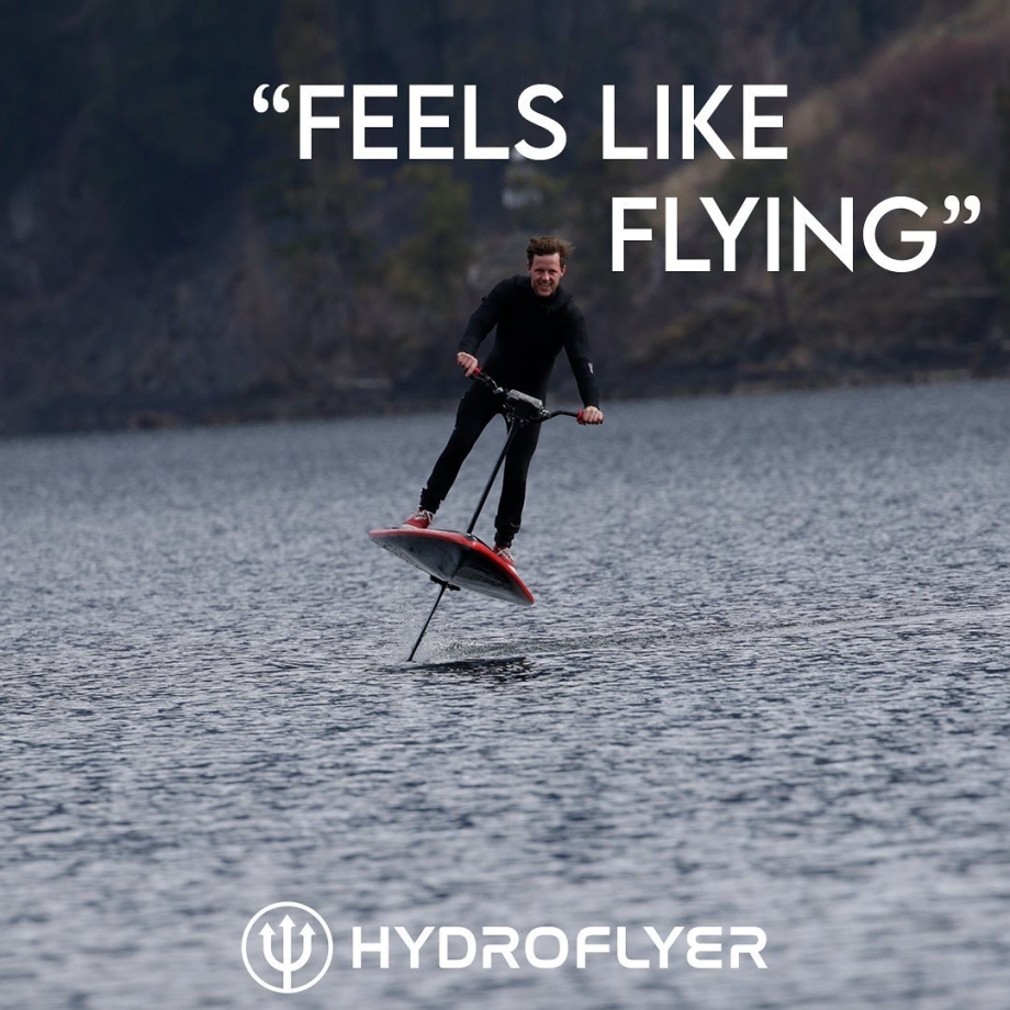 The HydroFlyer feels like a mix of a hoverboard, a jet ski, and flying