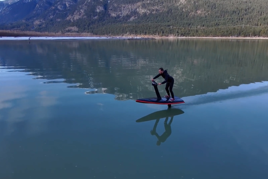 The HydroFlyer feels like a mix of a hoverboard, a jet ski, and flying