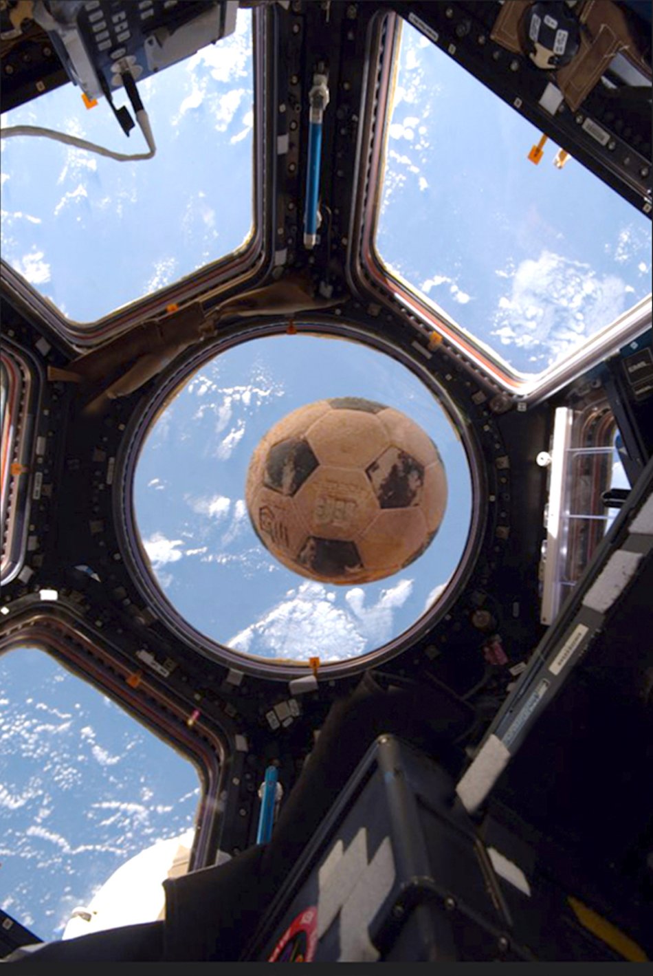 Soccer Ball from Challenger Explosion Floating Space Tribute to NASA