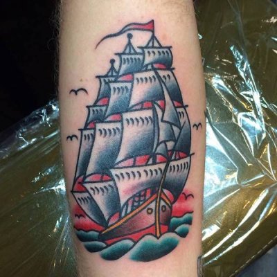navy ship sinking tattoo
