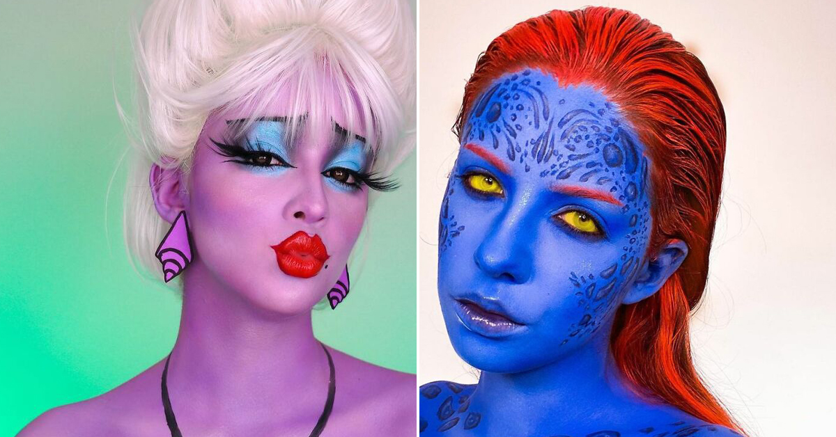 18-year-old artist uses makeup to transform into characters